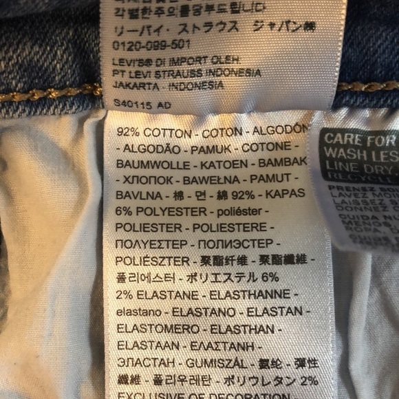 LEVI'S 721 High Rise Skinny Distressed Raw Hem Jeans Size 31 - Picture 12 of 13